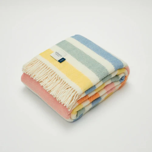 Coperta da tiro a righe colorate