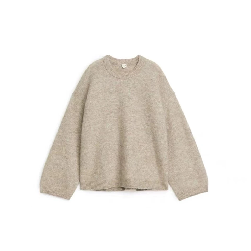 Maglione dolcevita a righe da donna in maglia