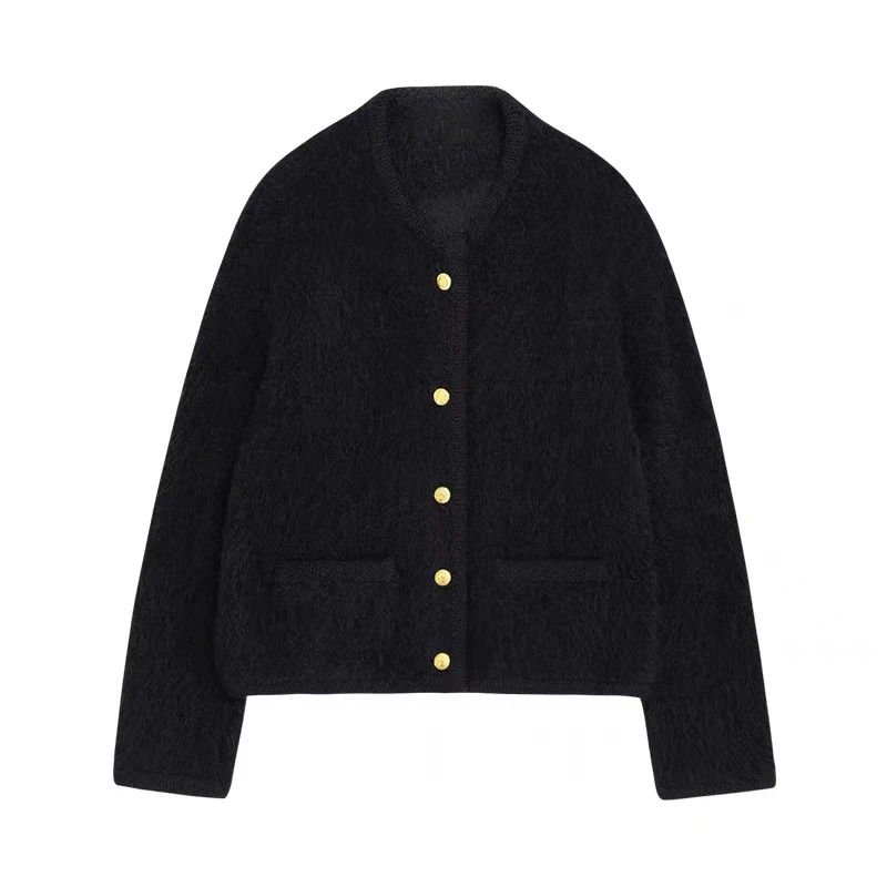 Giacca maglione a righe versatile firmata da donna