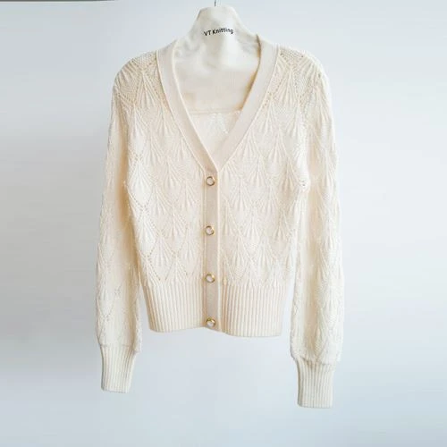 Cardigan aperto in lana merino