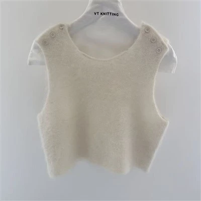 Top di designer di lana miscelato