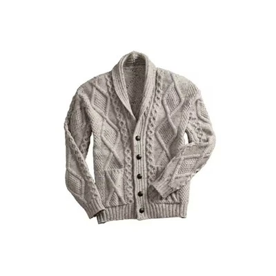 Cardigan da uomo con collo a scialle in lana merino