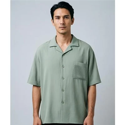 Camicia a maniche lunghe lavorata a maglia da uomo