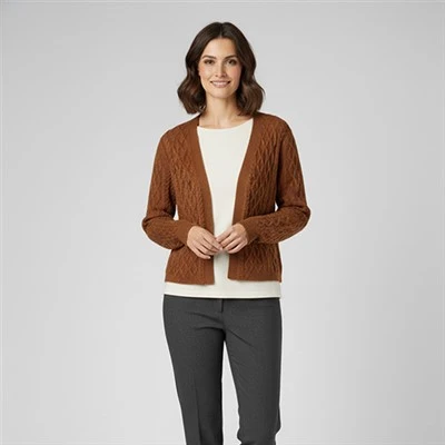 Cardigan con spolverino in lana merino