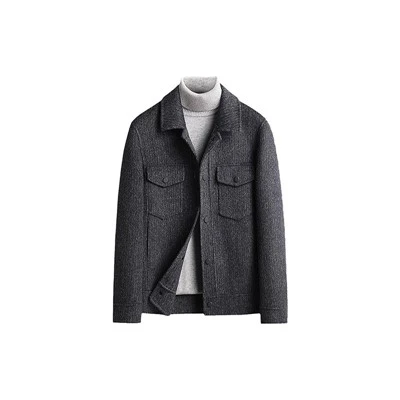 Giacca con zip intera in lana merino