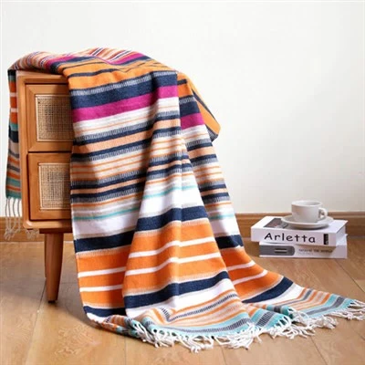 Coperta da tiro a righe multicolori