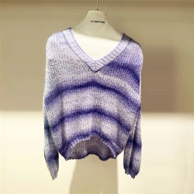 Maglione girocollo viola