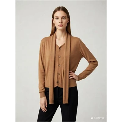 Top basic da donna in maglia di misto cashmere