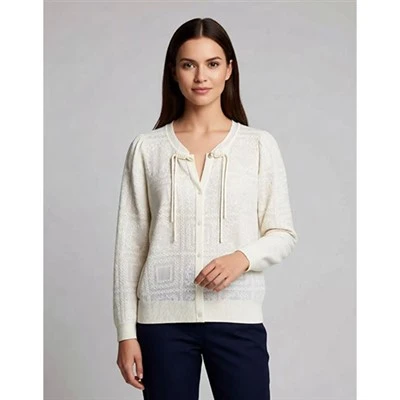 Cardigan in maglia da esterno in misto cashmere da donna