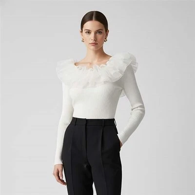 Maglione lavorato a maglia di lana da donna