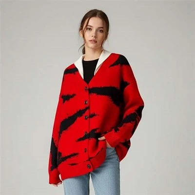 Maglione Rosso Di Lana