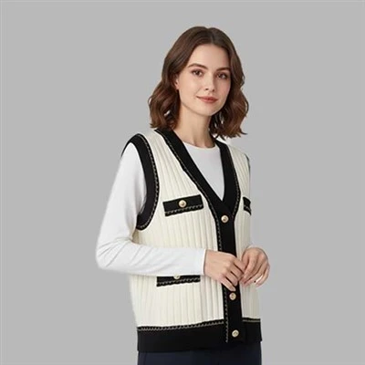 Gilet in lana con scollo a V